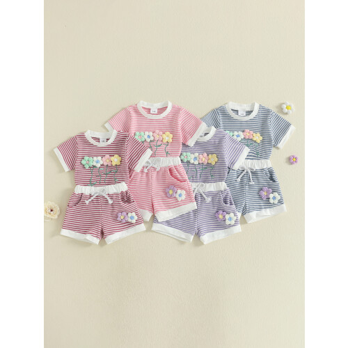 (0-6M, Pink) Completo estivo per 2 pezzi. 2