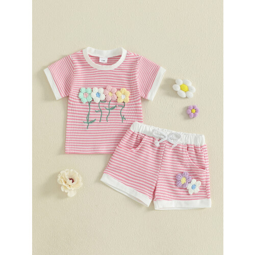 (3-4Y, Pink) Completo estivo per 2 pezzi. 2