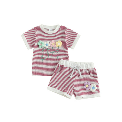 (6-9M, Red) Completo estivo per 2 pezzi.