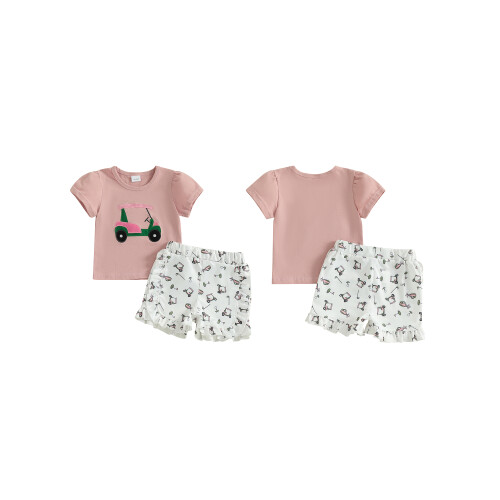 (3-4 Years, Pink) Completo estivo per 2 pezzi. 1