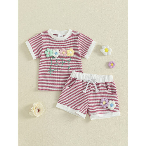 (3-4Y, Red) Completo estivo per 2 pezzi. 2