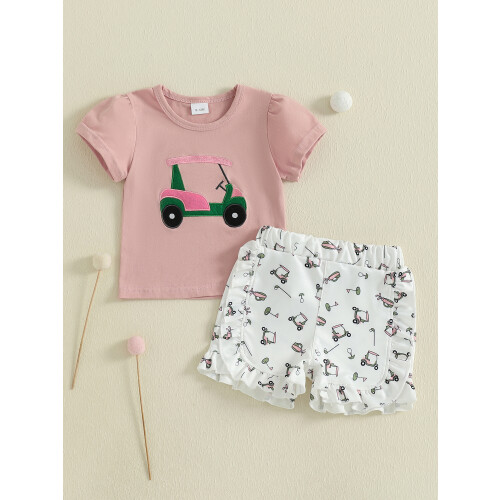 (3-4 Years, Pink) Completo estivo per 2 pezzi. 2