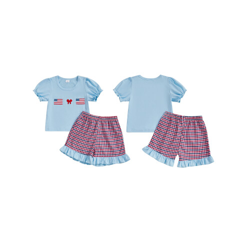 (18-24 Months, Blue) Conjunto para meninas de julho. 1