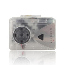 Portable Cassette Player with AM FM Radio, USB and Battery Powered, Builtin Speaker, Transparent