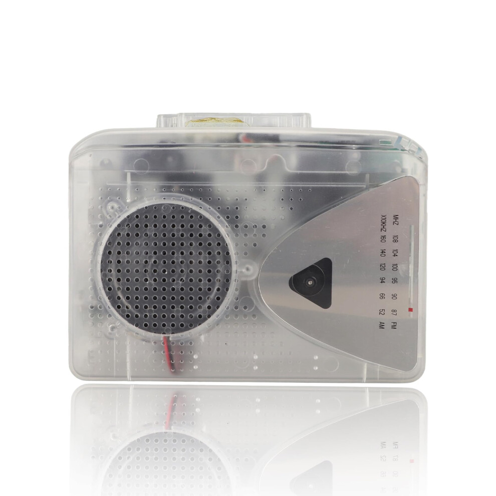 Portable Cassette Player With Am Fm Radio, Usb And Battery Powered, Builtin Speaker, Transparent 9771547207627