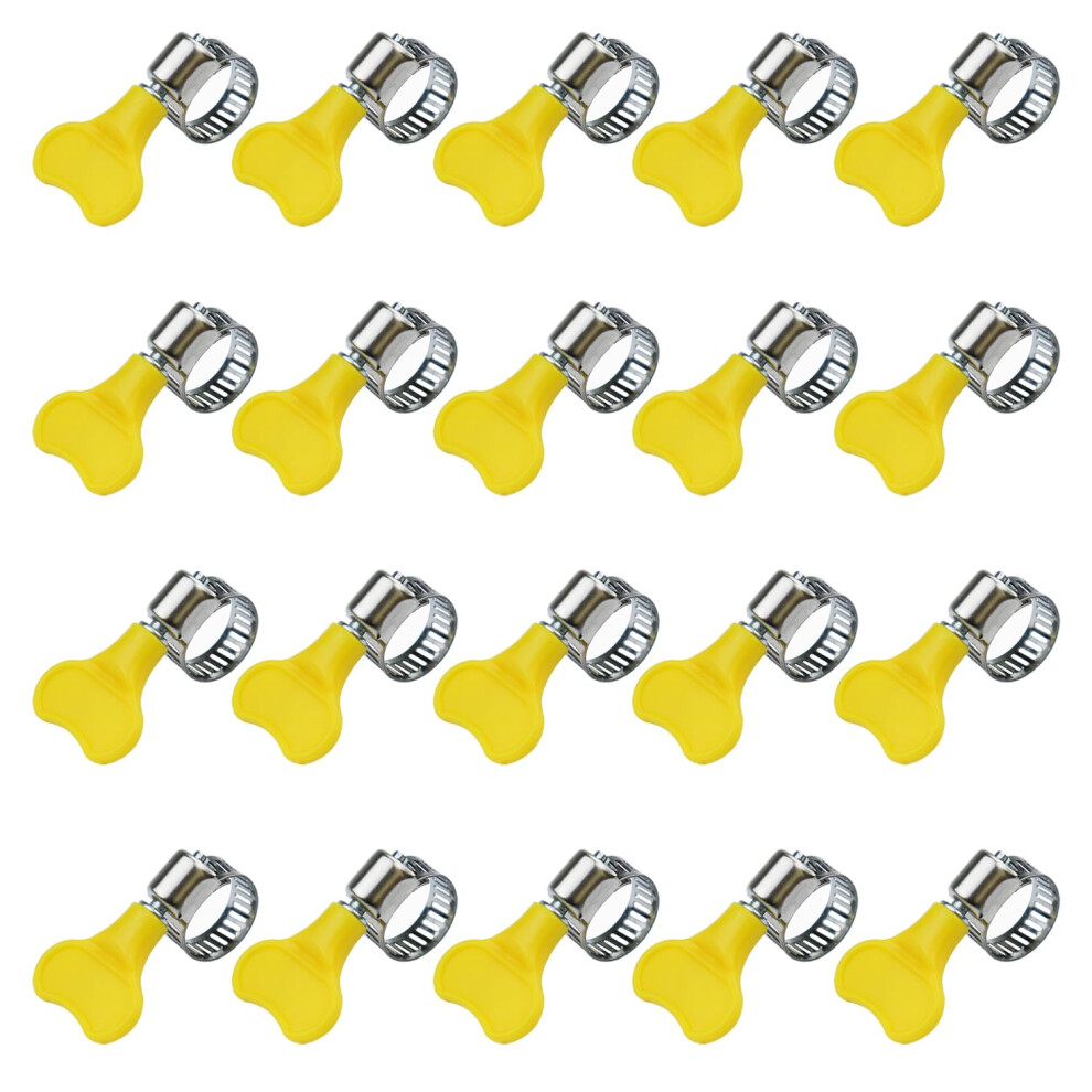 Stainless Steel Adjustable Hose Clamps 1016Mm Pack Of 20 For Automotive Plumbing Leakproof Yellow 9771547207726
