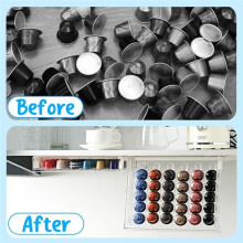 Coffee Pod Capsule Organizer for  Pods Holder 30-Capacity Clear Drawer Organizer & Stand for Under Cabinet