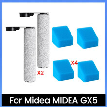 6 Stuks Vervangende Onderdelen voor Midea GX5 Vloerreiniger Accessoires Hoofdrolborstel Filterspons