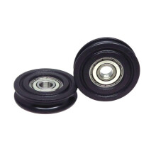 2pcs U Type 8mm Bore Groove Bearing Wheel 40mm Nylon Track Guide Pulley Smooth Rotation