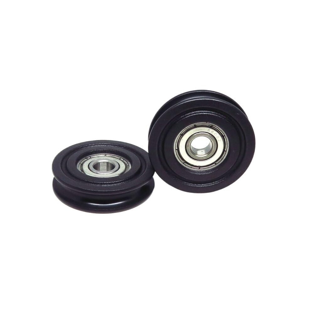 2Pcs U Type 8Mm Bore Groove Bearing Wheel 40Mm Nylon Track Guide Pulley Smooth Rotation 9169991229362