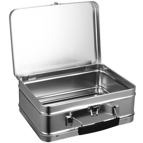 White Handle Tinplate Storage Box Large Capacity Desktop Ganizer Gift Tin Carry Box for Candy Coins Iron Tin Box