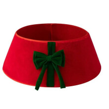 Christmas Tree Skirt Plush Holiday Decoration with BowKnot Reusable Christmas Tree Stand Skirt for Indoor Outdoor B