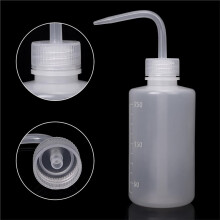 6 Flaconi da 250 Ml per Liquidi In Plastica PET con Bocca Stretta Ed Etichette Graduate