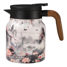 1000ml Vintage Floral Tea Stainless Steel Kettle with Infuser Tea Separation Thermal Insulation Teapot for Hot Drink A