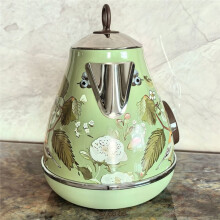 1.7L Retro Electric Kettle 1850W Handmade Decals Auto Power Off Stainless Steel Teapot for Quick Boiling EU Plug