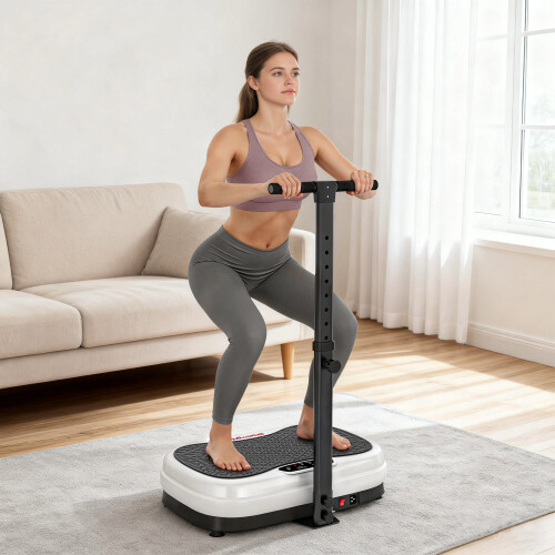SPORTNOW Vibration Plate with Adjustable Handle, Auto or Manual Speeds
