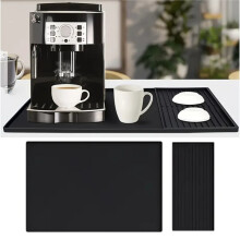 Alfombrilla de Silicona 2 en 1 para Barra de Café, Antideslizante, (60 X 40 cm), Resistente Al Calor, para Café Expreso/Cafetería/Cocina Casera