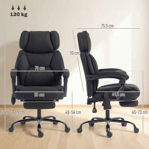 Homcom HOMCOM Vibration Massage Office Chair w/ Heat Reclining Function, Black 2