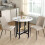 Homcom HOMCOM Folding Dining Table, Drop Leaf Table with Open Shelf, White Marble 1