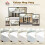 Homcom HOMCOM Folding Dining Table, Drop Leaf Table with Open Shelf, White Marble 7