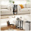 Homcom HOMCOM Folding Dining Table, Drop Leaf Table with Open Shelf, White Marble 9