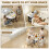 Homcom HOMCOM Folding Dining Table, Drop Leaf Table with Open Shelf, White Marble 4