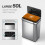 Homcom HOMCOM 50 L Kitchen Bin with Fingerprint-Proof Stainless Steel, Silver Tone 5