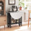 Homcom HOMCOM Folding Dining Table, Drop Leaf Table with Open Shelf, White Marble 8