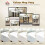 Homcom HOMCOM Folding Dining Table, Drop Leaf Table with Open Shelf, White Marble 7