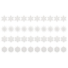 Pack of 40 Glitter Snowflake Christmas Ornaments Xmas Tree Hanging Decoration Atmosphere Charm Home Decor Gifts