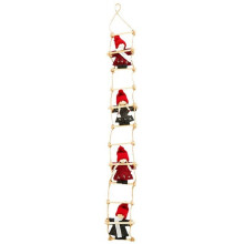 Fabric Ladder Christmas Doll Hanging Curtain Dress  Christmas Tree Living Room Decoration A