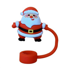 10PCS Silicone Straw Tips Lids Protectors for Stanley40 Oz Tumbler Cups Santa Claus Silicone Straw Covers