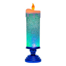 LED Christmas Candles Colour Changing LED Water Candle with Glitter Flameless LED Candle Lights Desk Table,