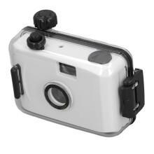 35mm Waterproof Reusable Film Camera with 28mm Lens Vintage Style for Beach and Snorkeling Black and White