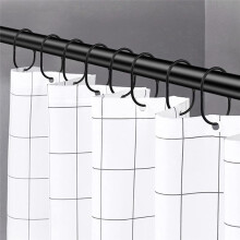 12 Pcs Open Shower Curtain Hook Rings Oval Hanging for Rod Hooks Metal Bathroom Gold