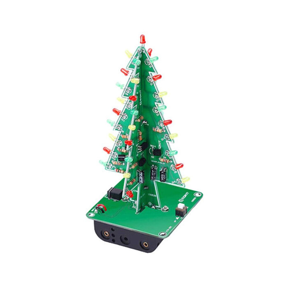 Diy Christmas Tree Led Kit - Flashing Lights Circuit Kit For Festive Electronic Fun Three Colors 4713209765392