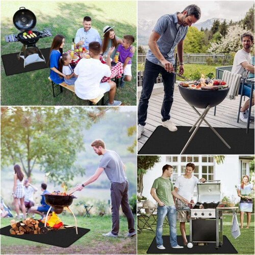 Fire Pit Mat for  Bonfire,Fireproof Firepit Mat Portable Fire Pit Pad for Deck Patio Protect Mat 15.75x23.6 in 1