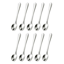 10 PCS Condiment Spoons Stainless Steel Spoons 3 Inches Cute Small Spoons Silver Tiny Spoon for Powder Spices Jars