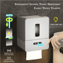 Touchless Toilet Paper Dispenser,Electronic Senor Paper Towel Dispenser, with Night Light,USB Charging