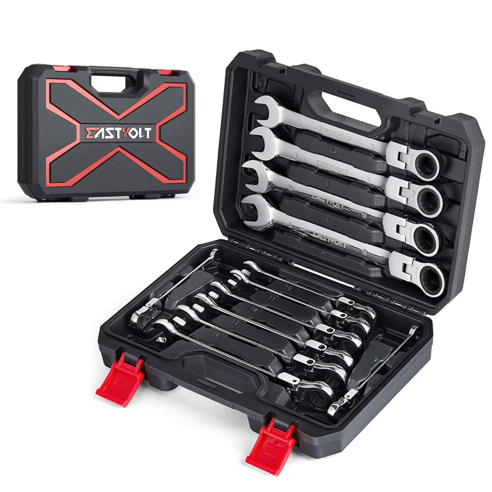 12Piece Metric Flexhead Ratcheting Wrench Set, 72Tooth Chrome Vanadium, 819Mm With Toolbox 9771547207979