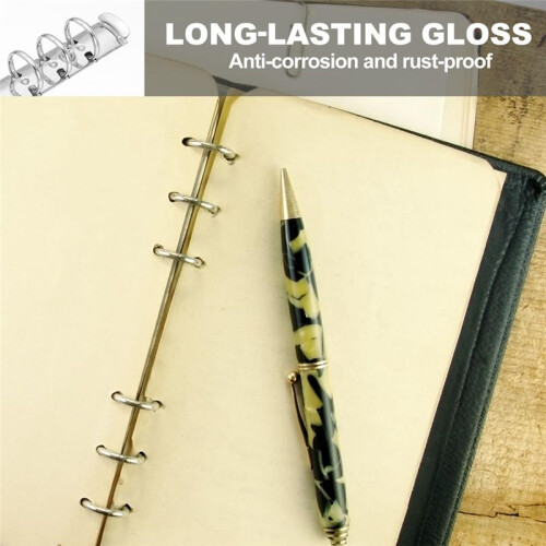 B5 9-Hole Ring Binder Mechanisms, 4 Set Binder Spine Replacement for Binder Planners,2cm, Silver