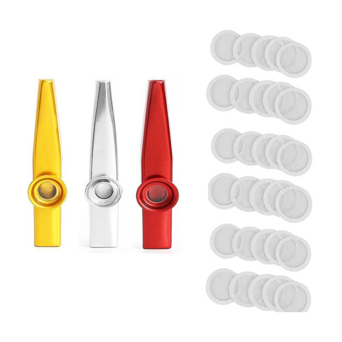 3 Sets Metal Kazoo Musical Instruments for Guitar Ukulele Easy to Learn