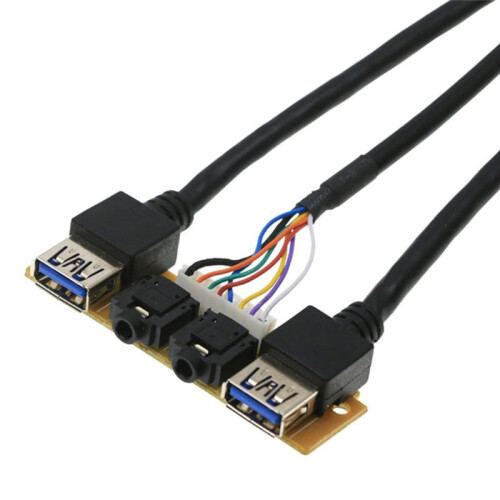 60cm Front for Case Panel Usb3.0+Usb3.0 High Definition Audio Jack Port I/O Board Internal Cable  Hub Wired Network 2