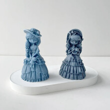 Une Fille Bougie Moule en Silicone Mignon Petite Princesse PoupéE Plâtre RéSine Savon Bougie Faisant Kit DéCor de Mariage Cadeau Fait Main