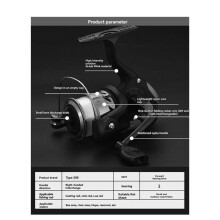 200 Type Reel Gear Ratio Fishing Reel Luya Rod Fish Wheel for Perch Bass and Pike Accessories