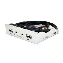 HUB USB 2.0 A 2 Porte, Splitter, Alloggiamento per Floppy Disk da 3,5 Pollici, Xford HD, Jack per Auricolari da 3,5 mm, Pannello Frontale per Computer