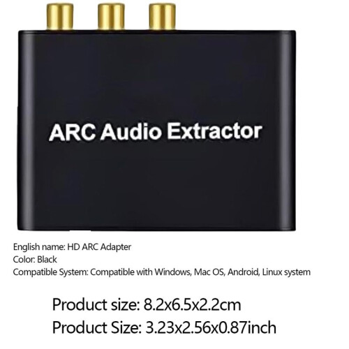-Compatibele ARC-Audio-Extractor ARC Naar SPDIF Coaxiale Stereo 3,5 mm-Aansluiting -Compatibele ARC-Adapter Audioconverter 1