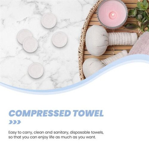 100Pcs Magic Soft Cotton Disposable Compressed Towel Wipes Tablet Travel Tissue 2