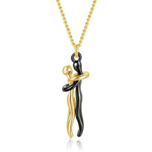 Hip Hop Umarmung Paar-Anhänger für Frauen Männer Punk Liebhaber Umarmung Halskette Versprechen Schmuck Party Geschenke Mode Gold + Schwarz