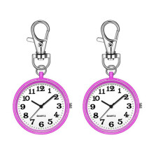 2pcs Nurses Watches for Women Quartz Pocket Watch with Key Buckle Hanging Digital Watch Clip for Nurses Doctors